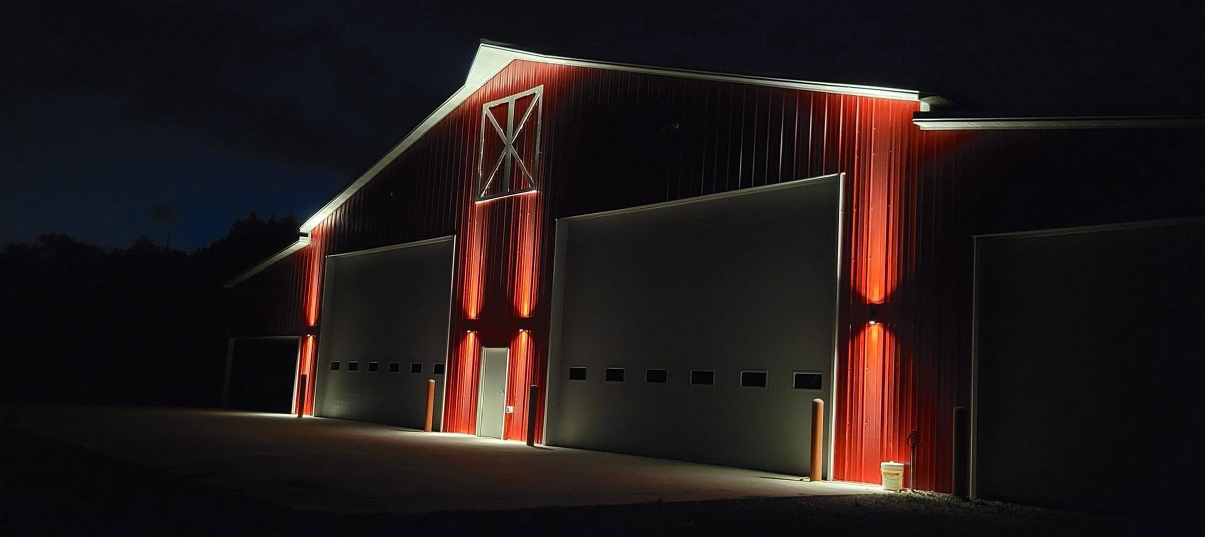 Ag Machine Shed at Night